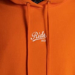 Ride Rich RR Squad Embroidered Pullover Hoodie {Orange} New Arrivals