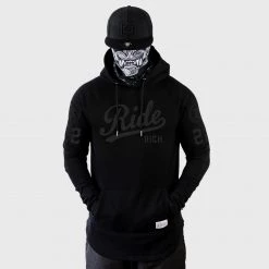 Ride Rich RR Squad Scoop Pullover Hoodie {Black On Black} Premium Collection