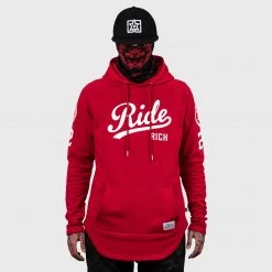 Ride Rich Premium Collection RR Squad Scoop Pullover Hoodie {Red}