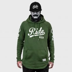 Ride Rich RR Squad Scoop Pullover Hoodie {Military Green} Premium Collection