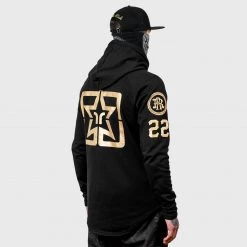 Ride Rich RR Squad Scoop Pullover Hoodie {Gold On Black}