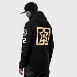Ride Rich RR Squad Scoop Pullover Hoodie {Gold On Black}