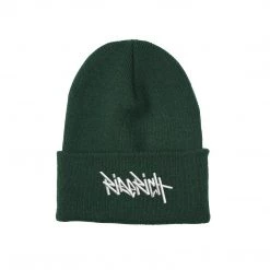 Ride Rich Tag Knit Beanie {Green} Accessories