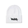 Ride Rich Tag Knit Beanie {White} Accessories