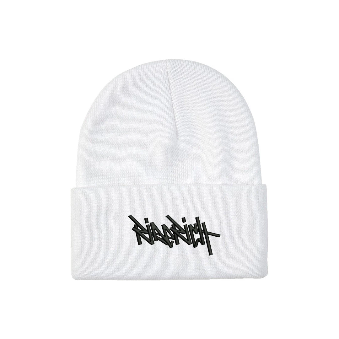 Ride Rich Tag Knit Beanie {White} Accessories 3 Ride Rich Tag Knit Beanie {White} Accessories