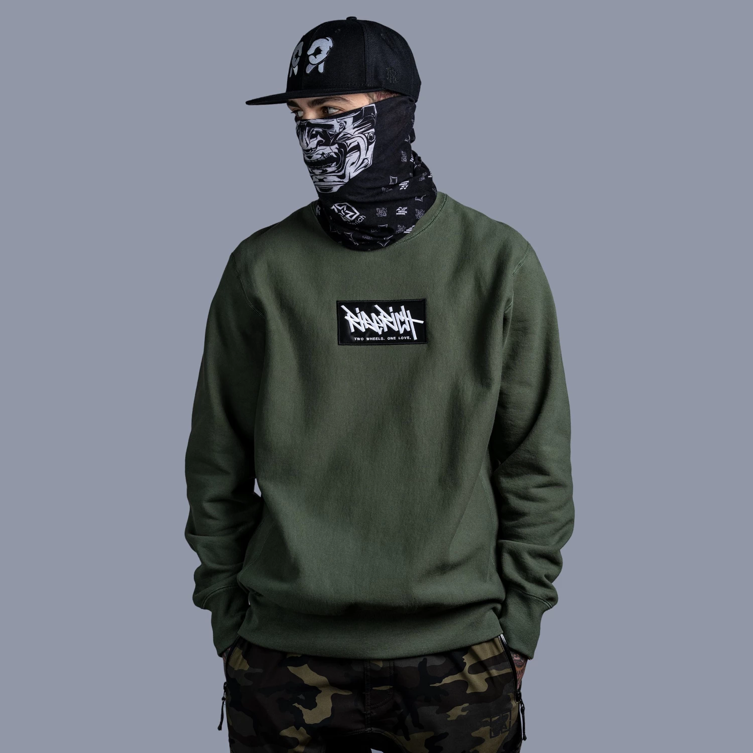 Ride Rich RR Tag Embroidered Box Crew Neck Sweatshirt {Military Green} New Arrivals 3 Ride Rich RR Tag Embroidered Box Crew Neck Sweatshirt {Military Green} New Arrivals