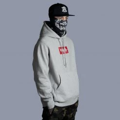 Ride Rich RR Tag Embroidered Box Pullover Hoodie {Heather Grey} New Arrivals