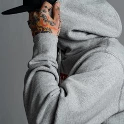 Ride Rich Rep Life On Two Embroidered Pullover Hoodie {Heather Grey} New Arrivals