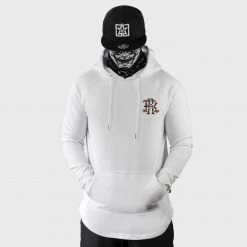 Ride Rich Premium Collection RR Filigree & Flowers Scoop Pullover Hoodie {White}
