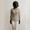 Ride Rich Women's Tops Bikes Before Boys V-Neck Tee {Heather Grey}