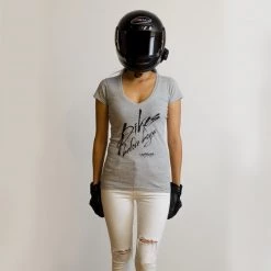 Ride Rich Women's Tops Bikes Before Boys V-Neck Tee {Heather Grey}