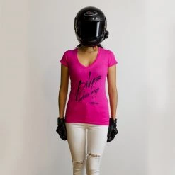 Ride Rich Bikes Before Boys V-Neck Tee {Hot Pink}