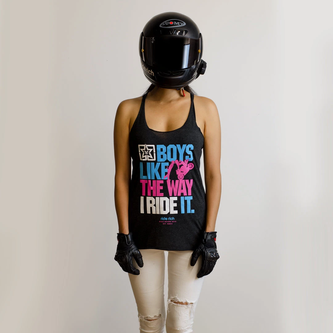 Ride Rich Boys Like Triblend Racerback Tank {Black Heather} 3 Ride Rich Boys Like Triblend Racerback Tank {Black Heather}