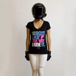 Ride Rich Boys Like V-Neck Tee {Black}