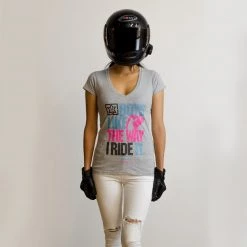 Ride Rich Women's Tops Boys Like V-Neck Tee {Heather Grey}