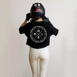 Ride Rich Women's Tops The Motto Crop Tee {Black}