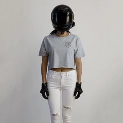 Ride Rich The Motto Crop Tee {Heather Grey} Women's Tops