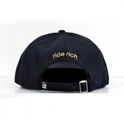 Ride Rich Emblem Snapback/Strapback {Gold On Black} Accessories 16 Ride Rich Emblem Snapback/Strapback {Gold On Black} Accessories