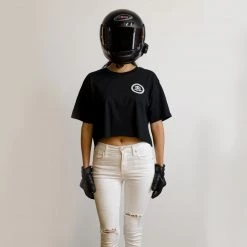 Ride Rich Women's Tops RR Filigree & Chains Crop Tee {Black}