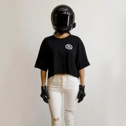 Ride Rich Women's Tops RR Filigree & Chains Crop Tee {Black}