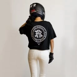 Ride Rich Women's Tops RR Filigree & Chains Crop Tee {Black}