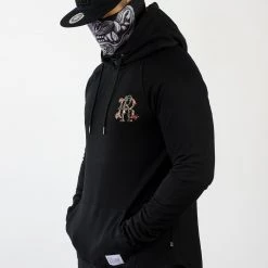 Ride Rich RR Filigree & Flowers Scoop Pullover Hoodie {Black} Premium Collection