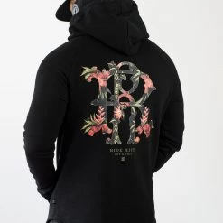 Ride Rich RR Filigree & Flowers Scoop Pullover Hoodie {Black} Premium Collection