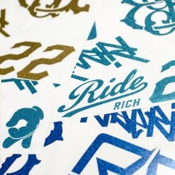 Ride Rich Helmet Glitter Vinyl Decal Kit Vinyl Decals & Stickers