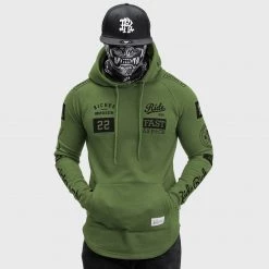 Ride Rich Premium Collection RR GP Scoop Pullover Hoodie {Military Green}