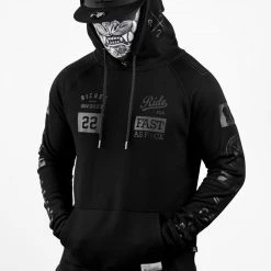Ride Rich RR GP Scoop Pullover Hoodie {Black On Black}