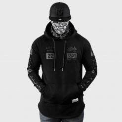 Ride Rich RR GP Scoop Pullover Hoodie {Black On Black}