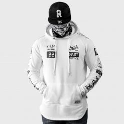 Ride Rich Premium Collection RR GP Scoop Pullover Hoodie {White}