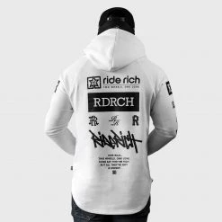 Ride Rich Premium Collection RR GP Scoop Pullover Hoodie {White}