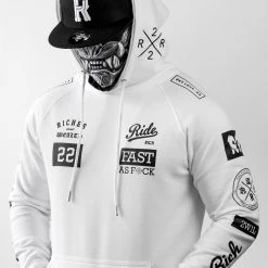 Ride Rich Premium Collection RR GP Scoop Pullover Hoodie {White}