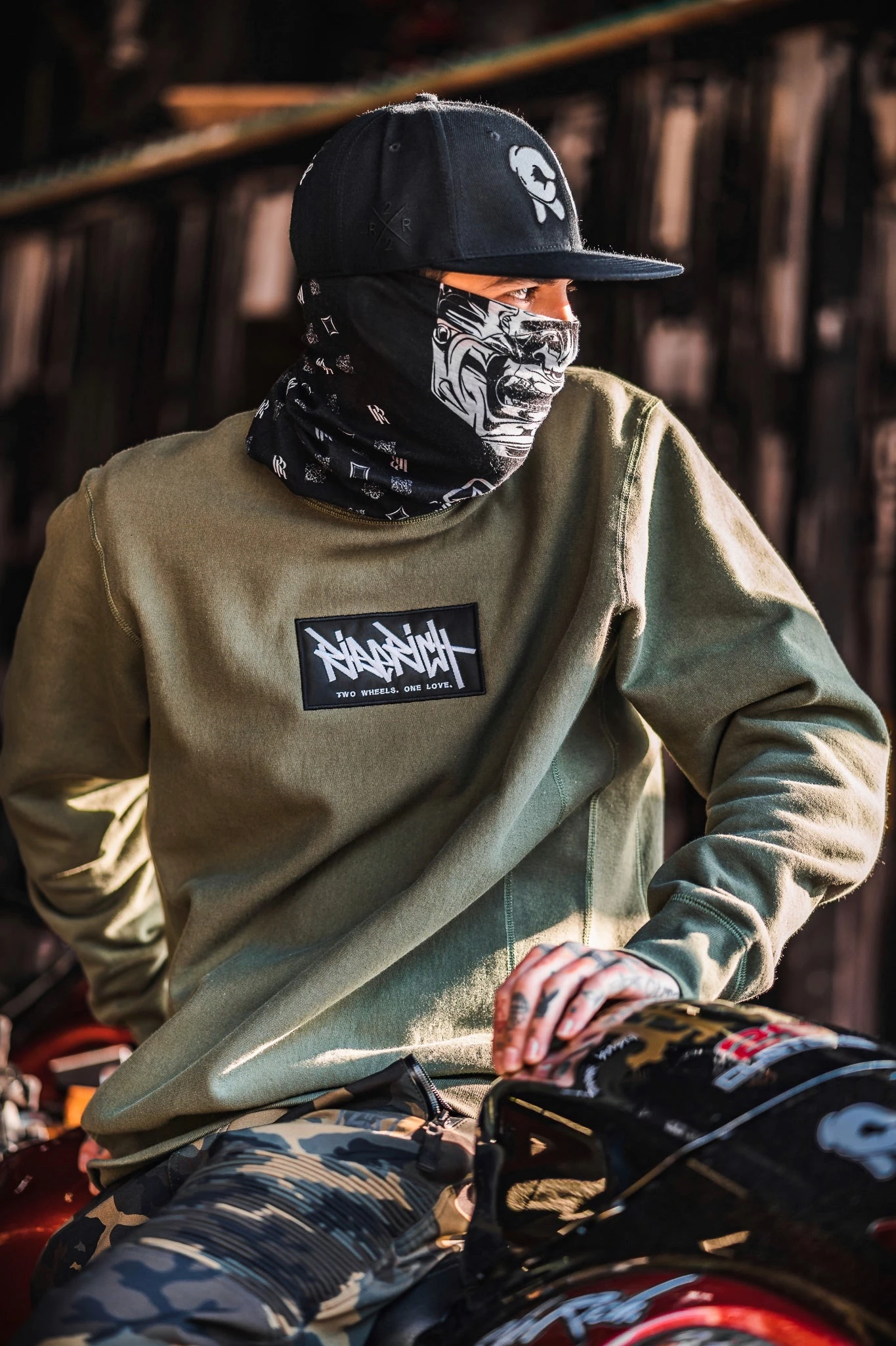 Ride Rich RR Tag Embroidered Box Crew Neck Sweatshirt {Military Green} New Arrivals 7 Ride Rich RR Tag Embroidered Box Crew Neck Sweatshirt {Military Green} New Arrivals