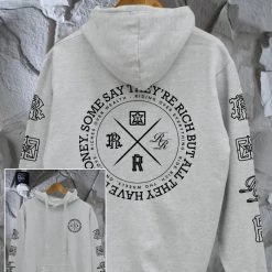 Ride Rich The Motto Pullover Hoodie {Heather Grey}