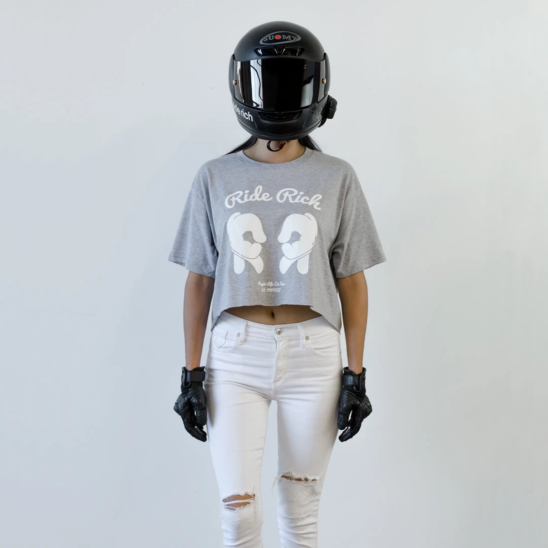 Ride Rich Rep Life On Two Crop Tee {Heather Grey} 4 Ride Rich Rep Life On Two Crop Tee {Heather Grey}