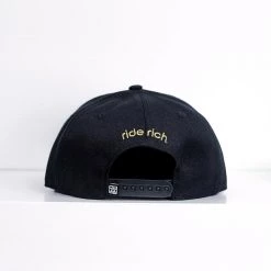 Ride Rich Emblem Snapback/Strapback {Gold On Black} Accessories