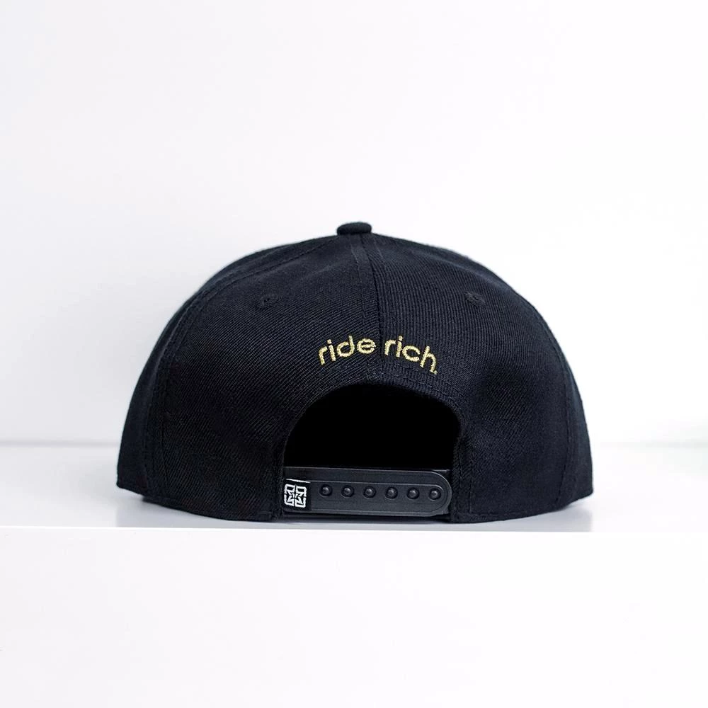 Ride Rich Emblem Snapback/Strapback {Gold On Black} Accessories 4 Ride Rich Emblem Snapback/Strapback {Gold On Black} Accessories