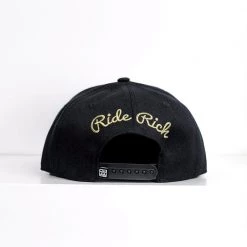 Ride Rich Rep Life On Two Snapback/Strapback {Gold On Black} Accessories
