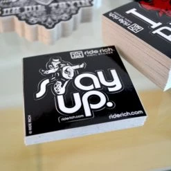 Ride Rich Stay Up Like Wheelies Vinyl Sticker {Small} Vinyl Decals & Stickers