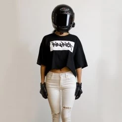 Ride Rich Women's Tops The Get Up Crop Tee {Black}