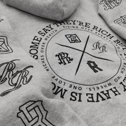 Ride Rich The Motto Pullover Hoodie {Heather Grey}